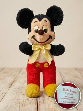 VTG 1960s Mickey Mouse Plush Authentic Walt Disney Productions California Toys